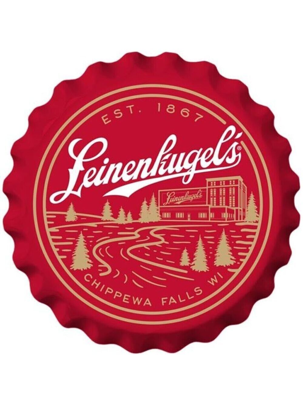 Leinenkugels Beer Metal Bottle Cap Sign Garage Shop Bar Man Cave Outdoor LARGE